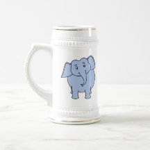 Cute Blue Elephant Cartoon. Mug