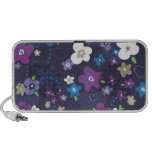 Cute blue flowers and heart doodle speaker