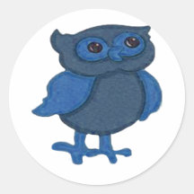 Cute Blue Owl Stickers