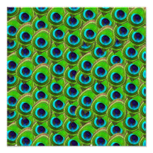 Cute Bright Blue and Green Peacock Print Photo Print