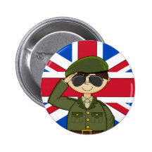 Cute British Army Soldier Badge Button