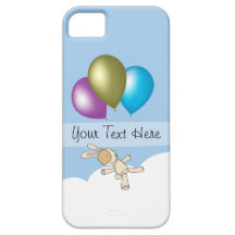Cute Bunny and Balloons, Customisable Name Gifts iPhone 5 Case