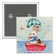 Cute bunny's first voyage pin