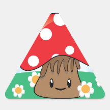Cute Button Mushroom Triangle Stickers