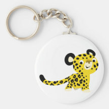 Cute Cartoon Friendly Leopard Keychain