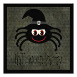Cute Cartoon Halloween Spider Vintage Grunge Announcements