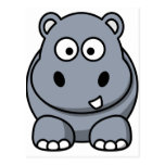 Cute Cartoon Hippo Postcard