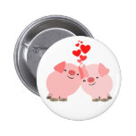 Cute Cartoon Pigs in Love Button Badge