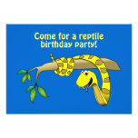 Cute Cartoon Yellow Snake in a Tree Reptile Personalized Invitation