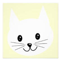 Cute Cat Face. Personalised Announcement