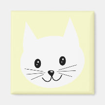 Cute Cat Face. Refrigerator Magnets