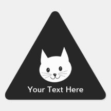 Cute Cat Face. Triangle Stickers