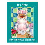 Cute cat nurse Veterinarian appointment reminder Post Card
