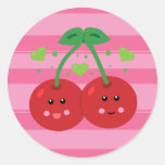 Cute Cherries Round Sticker