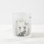 Cute chibi girl in black and white - frosted mug