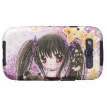 Cute chibi girl with kawaii stars galaxy s3 case