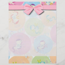 cute chibi pixies and circles pattern flyer