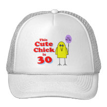Cute chick is 30! mesh hats