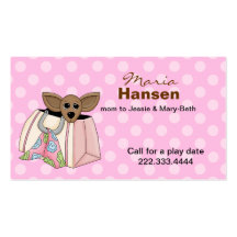 Cute Chihuahua in a Purse Mummy Card Business Card Templates