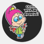 Cute Chillin With My Gnomes Design Stickers