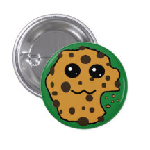 Cute chocolate chip cookie dark green buttons