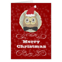 Cute Christmas OWL Seasonal Greeting Card