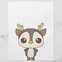 cute christmas penguin reindeer character flyers