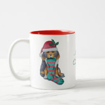 cute Christmas puppy festive dog art Mug