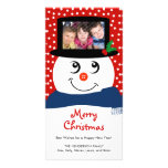 Cute Christmas Snowman Photo Card