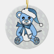 Cute Christmas Teddy Bear Santa Hat - Customisable Christmas Tree Ornament