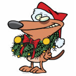 cute christmas wreath puppy dog photo cutout