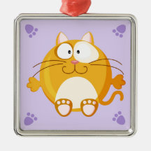 Cute circle cat christmas ornaments