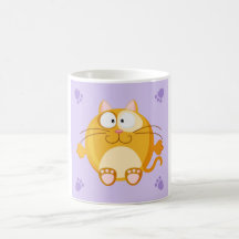 Cute circle cat coffee mugs