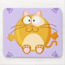 Cute circle cat mouse pad