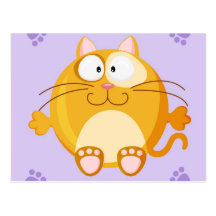 Cute circle cat postcards