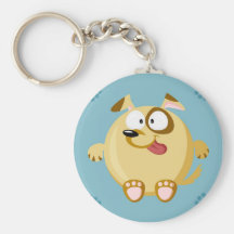 Cute circle dog key chain