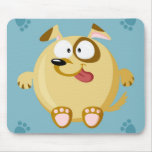 Cute circle dog mousepad