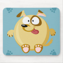 Cute circle dog mousepad