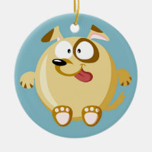 Cute circle dog ornament