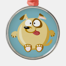 Cute circle dog ornaments