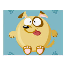 Cute circle dog post cards
