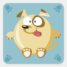 Cute circle dog sticker
