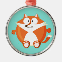 Cute circle fox christmas tree ornaments