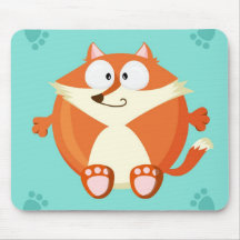 Cute circle fox mousepads