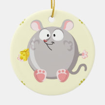 Cute circle mouse ornament