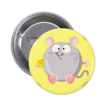 Cute circle mouse pinback button