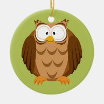Cute circle owl christmas ornaments