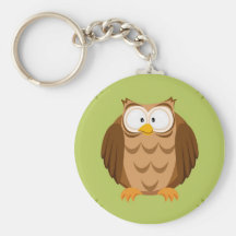 Cute circle owl key chains