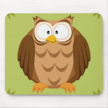 Cute circle owl mouse pads