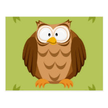Cute circle owl post cards